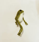 Frog Hand Knit doll toy (olive green)