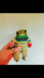 Knit frog doll stuffie