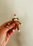 Micro crochet sock monkey stuffie