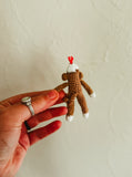 Micro crochet sock monkey stuffie