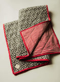 Red + Black Daisy Quilt / blanket