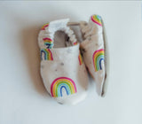 Rainbow Soft Soled Baby Shoes+Bib