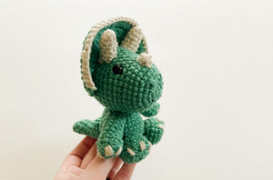 Triceratops dinosaur crochet toy stuffie