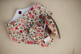 Pink & Red Floral Soft Soled Baby Shoes+Bib