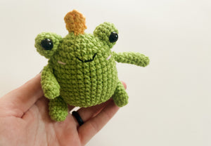 Chubby Frog Prince Crochet Toy Stuffie
