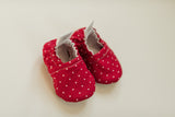 Red polka-dot soft sole baby shoes