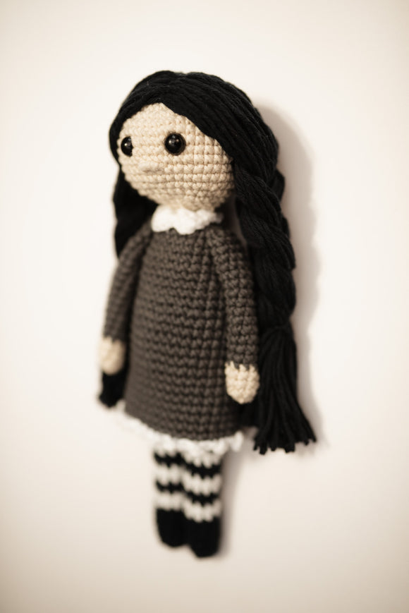 Wednesday Addams crochet stuffie