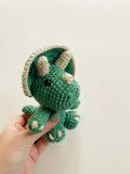 Triceratops dinosaur crochet toy stuffie